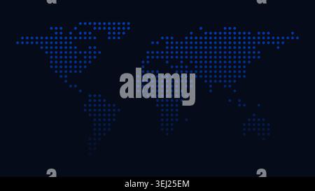 Abstract Dotted World Map Background Design Stock Vector