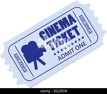 Set of Two Cinema Tickets with Camera, vector illustration Stock Vector