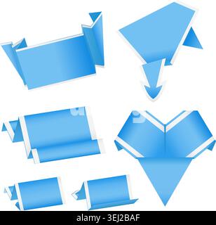 Collect Paper Origami Banner, element for design, vector illustration Stock Vector