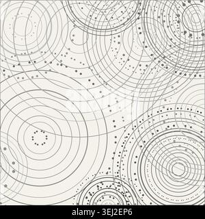 Abstract background made from overlapping concentric circle groups with subtle flattened transparency colors Stock Vector