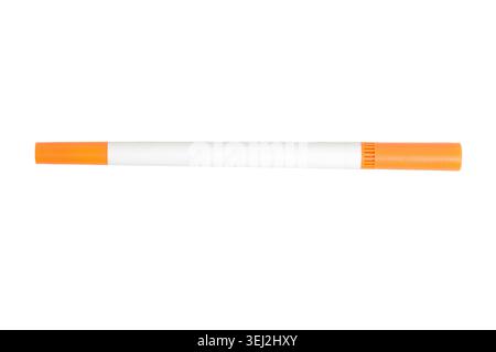 Orange Marker Pen Isolated on White Background. Isolated Marker. Office Supplies. Stationery Equipment. High quality photo Stock Photo