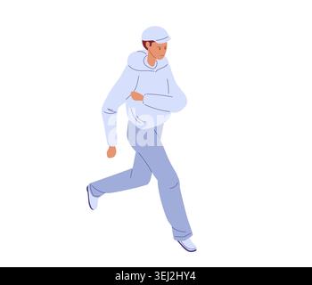 Man running. Isolated character. Isometric vector illustration. Perfect for fitness app icon, sport blog post, healthy lifestyle Stock Vector