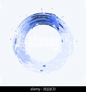 Concentric circular tech segments with dynamic blue glow accents Stock Vector