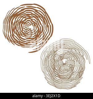 Abstract tree rings and wood cross section vector. Ideal for organic branding and nature themed graphic design projects. Stock Vector