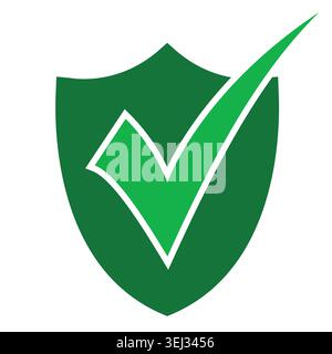 Digital shield emblem featuring verification checkmark, symbolizing cybersecurity approval Stock Vector