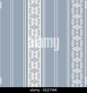 Ethnic tribal striped background. Seamless tribal pattern. Folk embroidery, traditional geometric ornament. Design for fabric, textile, print, rug etc Stock Vector