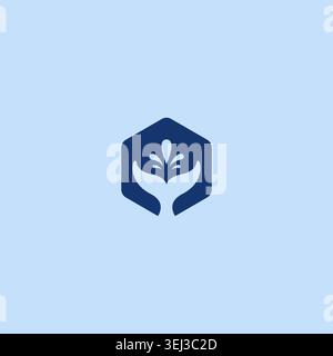 Whale Tail Hexagon Logo Design. Whale Icon Stock Vector