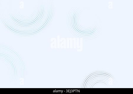 Modern dotted background featuring floating circular ring forms built from clean vector particles Stock Vector