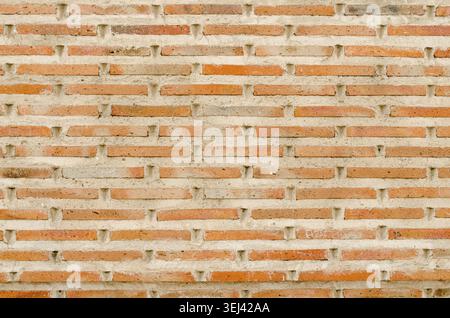 Weathered stained old brick wall background Stock Photo