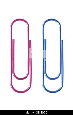 Paper clips isolated over white background Stock Photo
