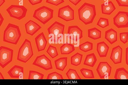 Abstract modern turtle shell seamless pattern. Animals trendy background. Orange decorative vector illustration for print, fabric, textile. Modern Stock Vector