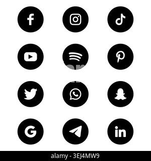 Social media vector icons set collection Stock Vector