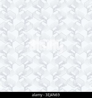 Clean geometric labyrinth background with repeated angular maze lines and subtle layered spacing Stock Vector