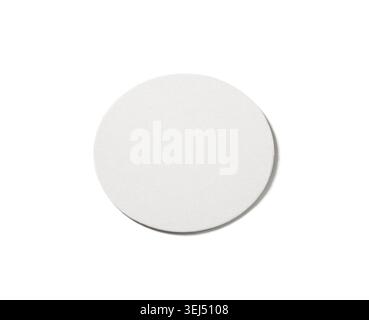 Blank beer coaster isolated on white background. Clipping path Stock Photo