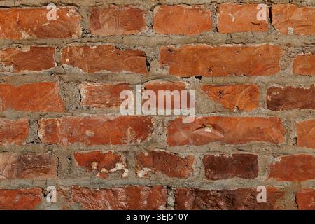 Old Weathered Red Brick Wall Texture Stock Photo