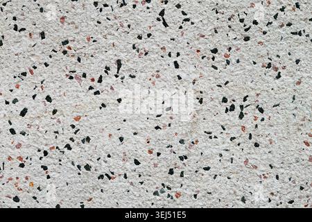 White Terrazzo Wall With Mineral Chips Stock Photo