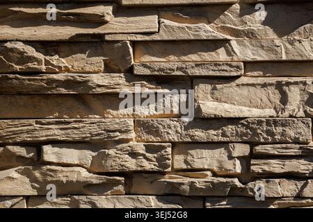 Decorative Stone Veneer Siding Wall Texture Stock Photo