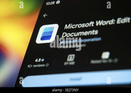 Dhaka, Bangladesh 26 Dec 2025:Microsoft Word logo displayed on a laptop screen Stock Photo