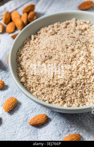 Homemade Organic Ground Almond Flour in a Bowl Stock Photo