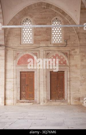 Doors and walls in a historic building in the afternoon Stock Photo