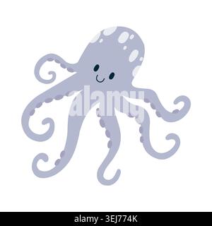 Cute Octopus Cartoon Character Vector Illustration Stock Vector