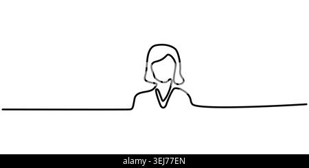 Minimalist Continuous Line Drawing of a Professional Business Woman Stock Vector