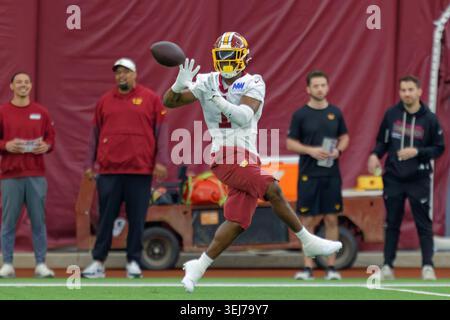 Washington Commanders running back Rachaad White (1) stands on the ...
