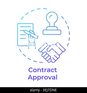 Contract approval blue gradient concept icon Stock Vector