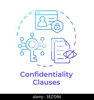Confidentiality clauses blue gradient concept icon Stock Vector