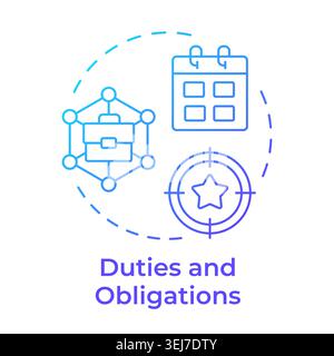 Duties and obligations blue gradient concept icon Stock Vector