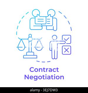 Contract negotiation blue gradient concept icon Stock Vector