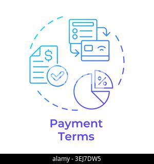Payment terms blue gradient concept icon Stock Vector