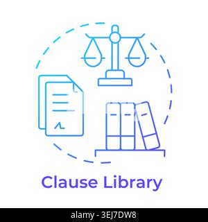 Clause library blue gradient concept icon Stock Vector