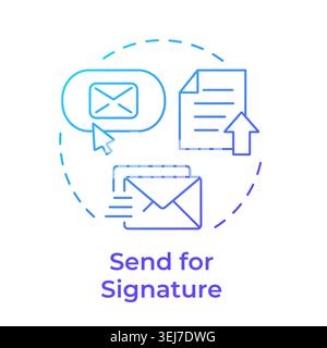 Send for signature blue gradient concept icon Stock Vector
