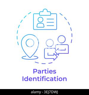 Parties identification blue gradient concept icon Stock Vector