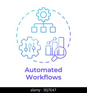 Automated workflows blue gradient concept icon Stock Vector