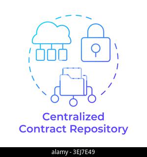 Centralized contract repository blue gradient concept icon Stock Vector