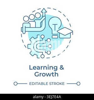 Learning and growth soft blue concept icon Stock Vector