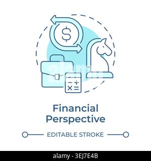 Financial perspective soft blue concept icon Stock Vector