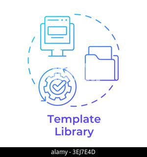 Template library blue gradient concept icon Stock Vector