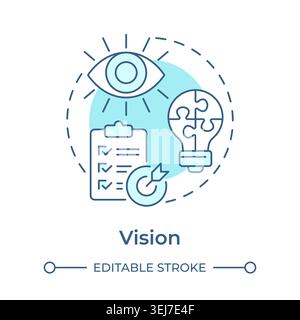 Vision soft blue concept icon Stock Vector
