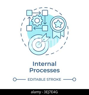 Internal processes soft blue concept icon Stock Vector