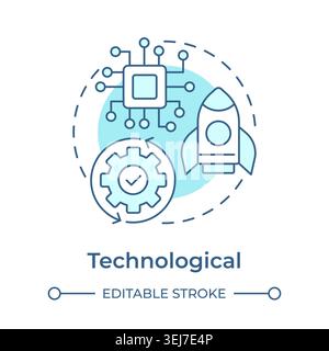 Technological soft blue concept icon Stock Vector