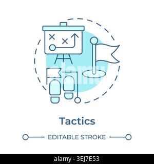 Tactics soft blue concept icon Stock Vector