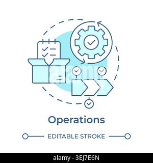 Operations soft blue concept icon Stock Vector