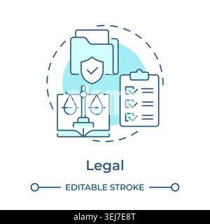 Legal soft blue concept icon Stock Vector