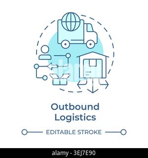Outbound logistics soft blue concept icon Stock Vector