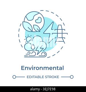Environmental soft blue concept icon Stock Vector
