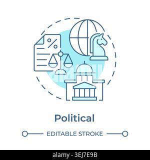 Political soft blue concept icon Stock Vector