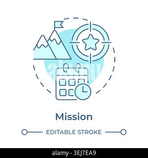 Mission soft blue concept icon Stock Vector